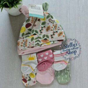 Cotton Baby Cap, Socks & Mittens Set in Kenya | Soft & Comfortable