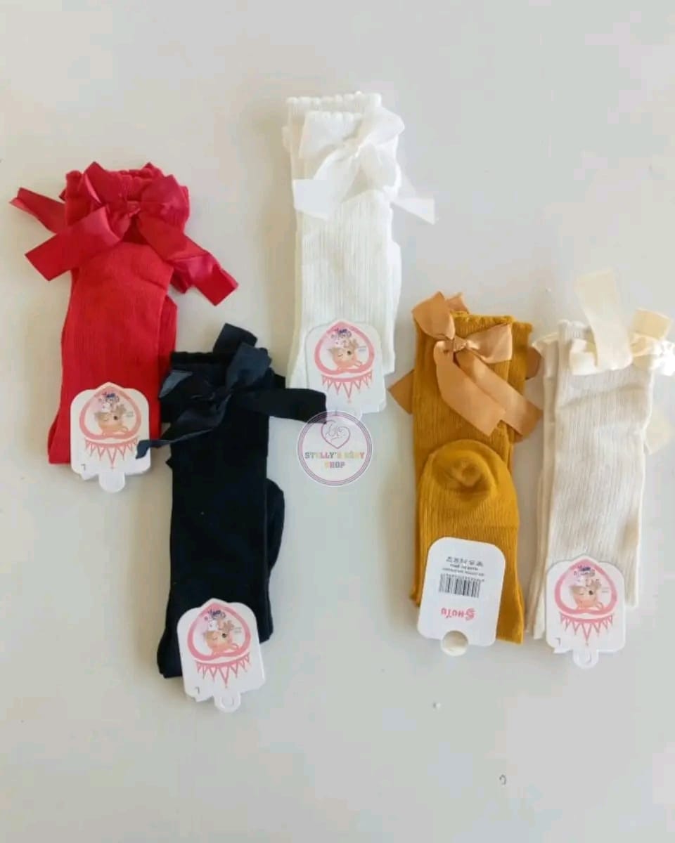 Girls Socks With Ribbon