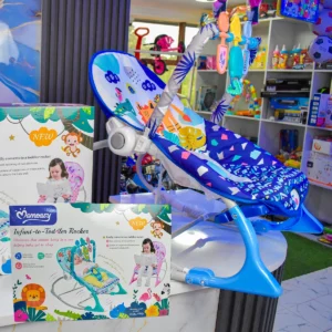 Momeasy Infant-to-Toddler Baby Rocker with Vibration, Music & Toy Bar