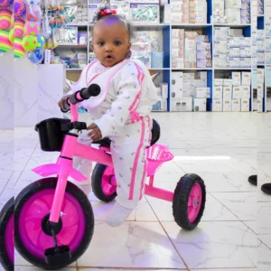 Kids' Tricycle with Storage Basket – Pink