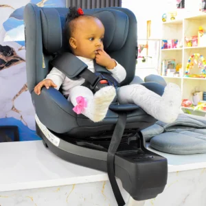 Welldon ISOFIX 360° Rotating Convertible Baby Car Seat with Support Leg (Grey)