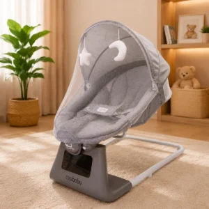 Coolbaby Electric Baby Swing & Rocker (Gray Fleece)
