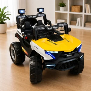 Kids Electric Off-Road Ride-On UTV BJQ-008 – Yellow 2-Seater Battery Powered Adventure Car with LED Lights