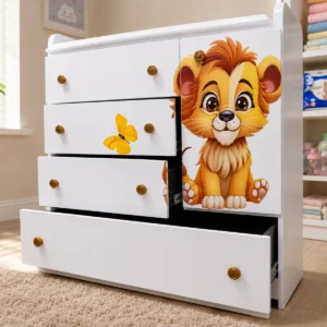 3 by 3 Wooden Baby Chest of Drawers